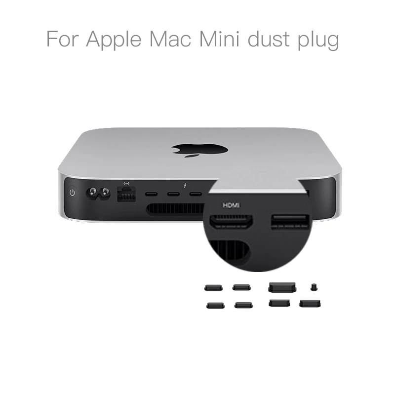 Silicone Anti-Dust Plug Cover For Apple Mac mini 2018-2023 Computer Host Stopper dustproof case Macmini Computer Accessories