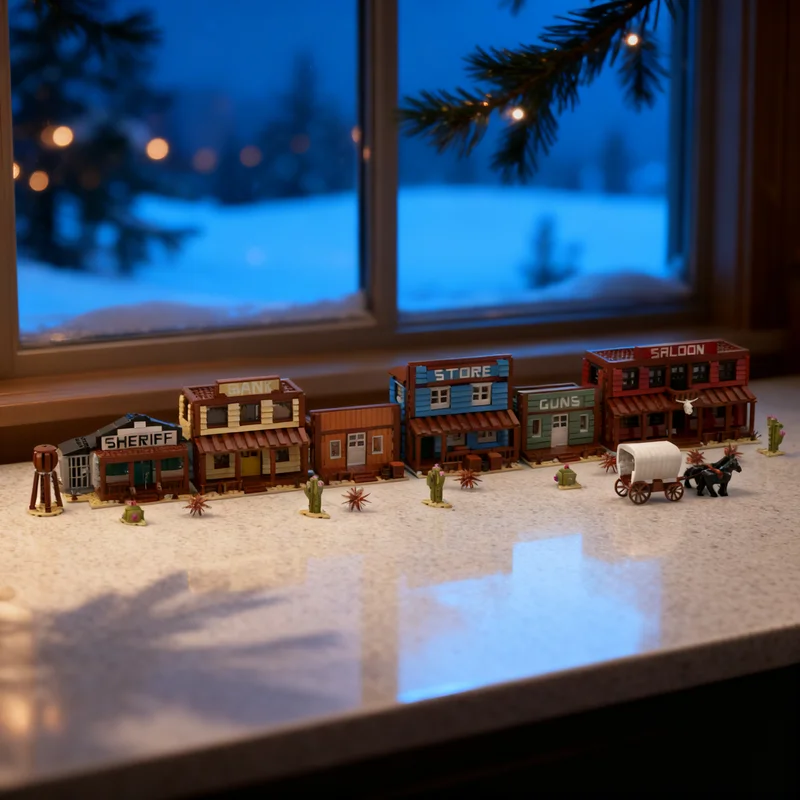 

3961pcs MOC Town Western Model Building Blocks Creative DIY Gift Display Decor Assemble Premium Adult Kids Desk Home Collectible