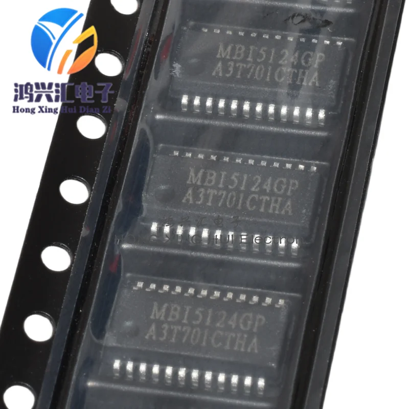 Original LED Driver IC Chip, MBI5124GP, MB15124GP, SSOP24, Novo
