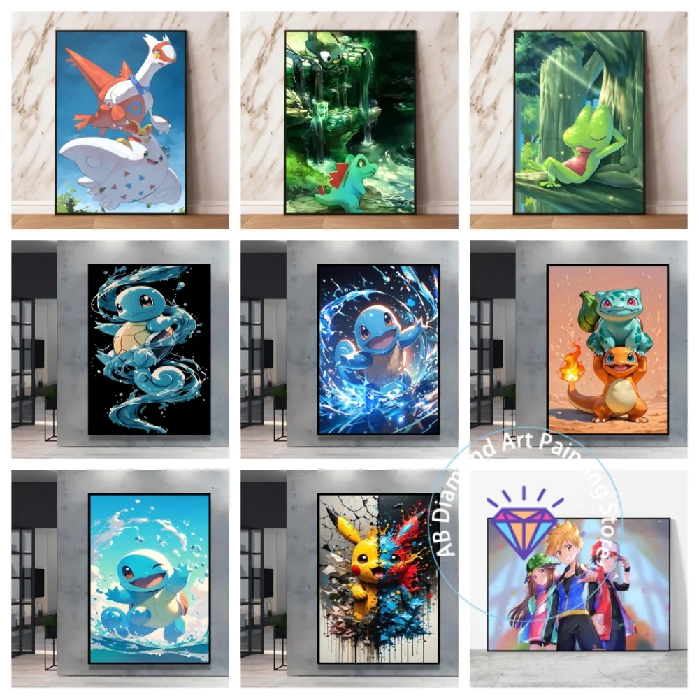 

Japanese Anime Pokemon Umbreon Retro Style Square Round AB Diamond Painting Kit DIY Stitch Handmade Art Crafts Home Decor Gift
