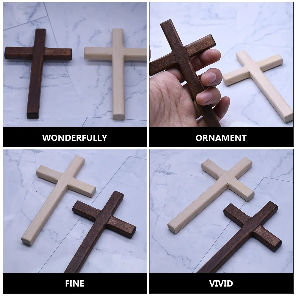 

9Pcs Wood Cross Shaped Adornments Fine Craftsmanship DIY Decoration Festival Party Theme Ornament Collection Household Decor