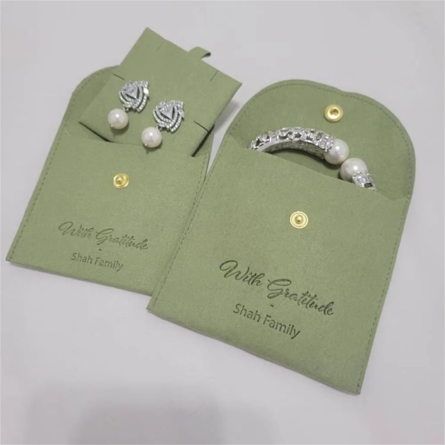 

50pcs custom jewelry package supplies personalize logo microfiber pouch bag with button necklace packaging bags with logo wholes