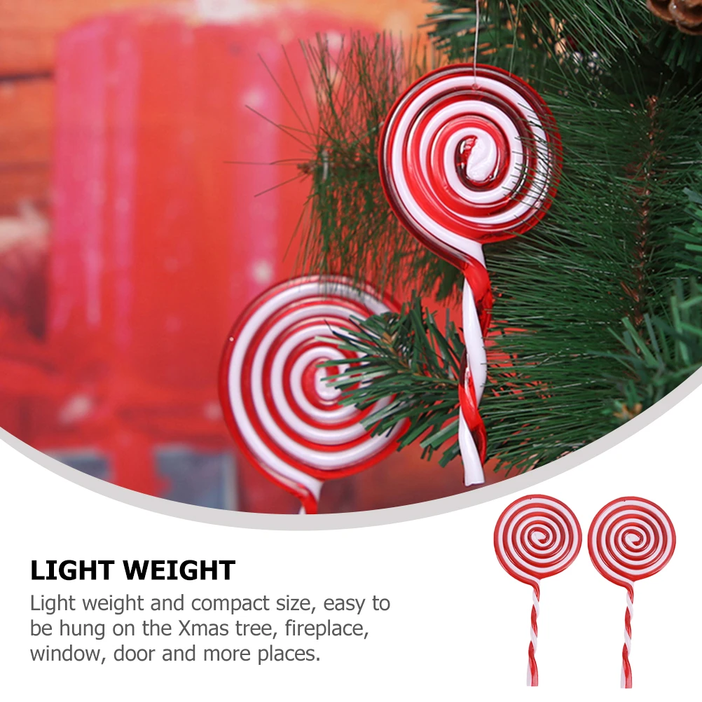 

8 Pcs Christmas Tree Ornaments Lollipop Decorations Hanging Candy Lollipops Sweet