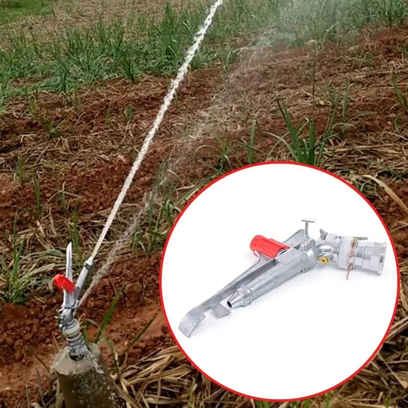 

Tripod Sprinkler, Adjustable Spray, 65-80m Radius, Zinc Alloy, Efficient for Large Gardens and Farms