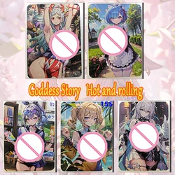 Anime Goddess Story Hot and rolling A6 card Ram Silver Wolf Ganyu Android 18 ACG boy Toy collection Birthday Christmas gift