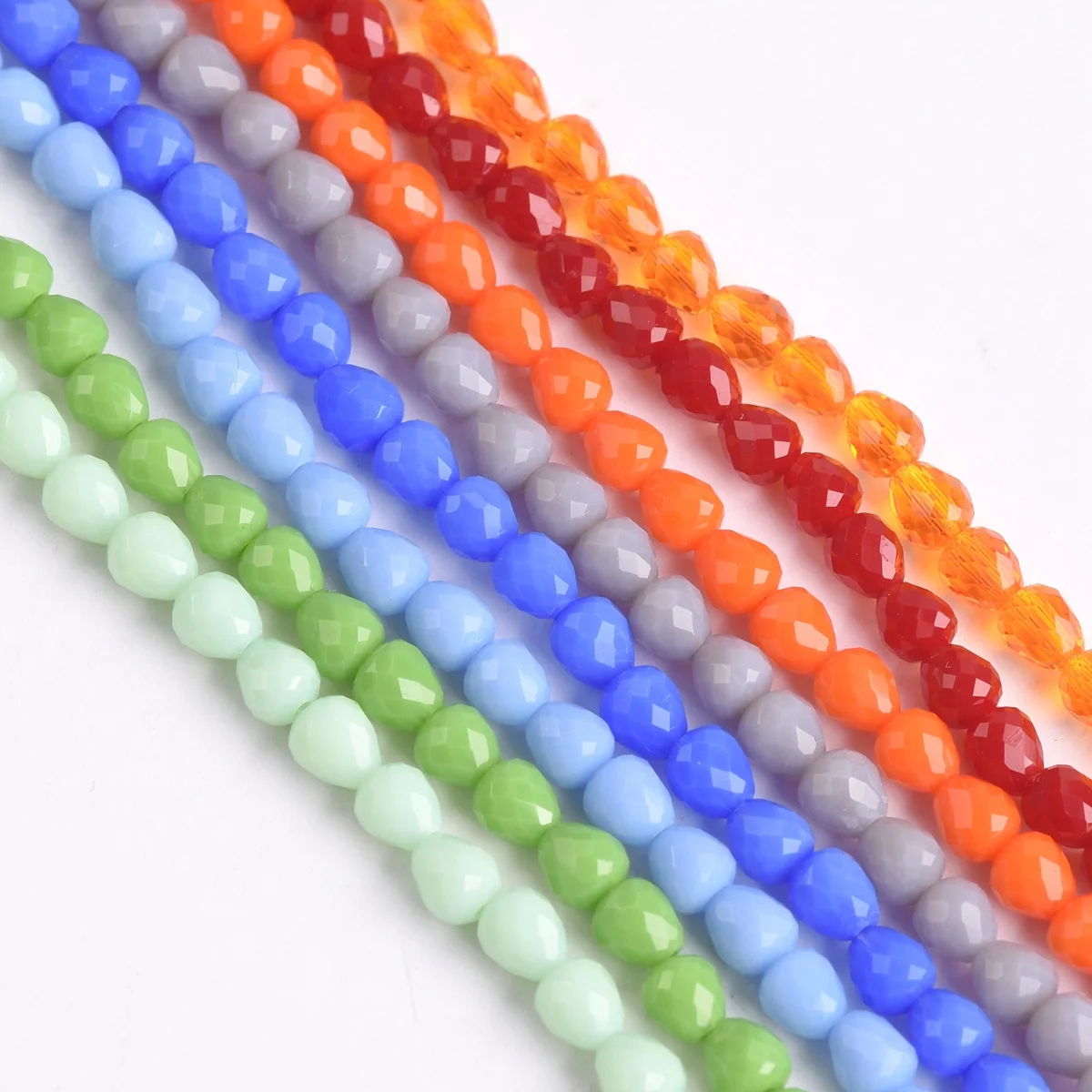 95pcs 4mm Teardrop Shape Faceted Crystal Glass Loose Spacer Beads Lot For Jewelry Making DIY Crafts Findings