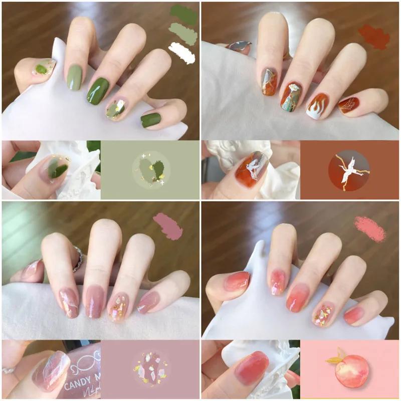 14pcs/sheet Beauty Sticker 5D Drill Nails Manicure Waterproof With Embellished Pattern Nail Polish Film Detachable Nail Stickers