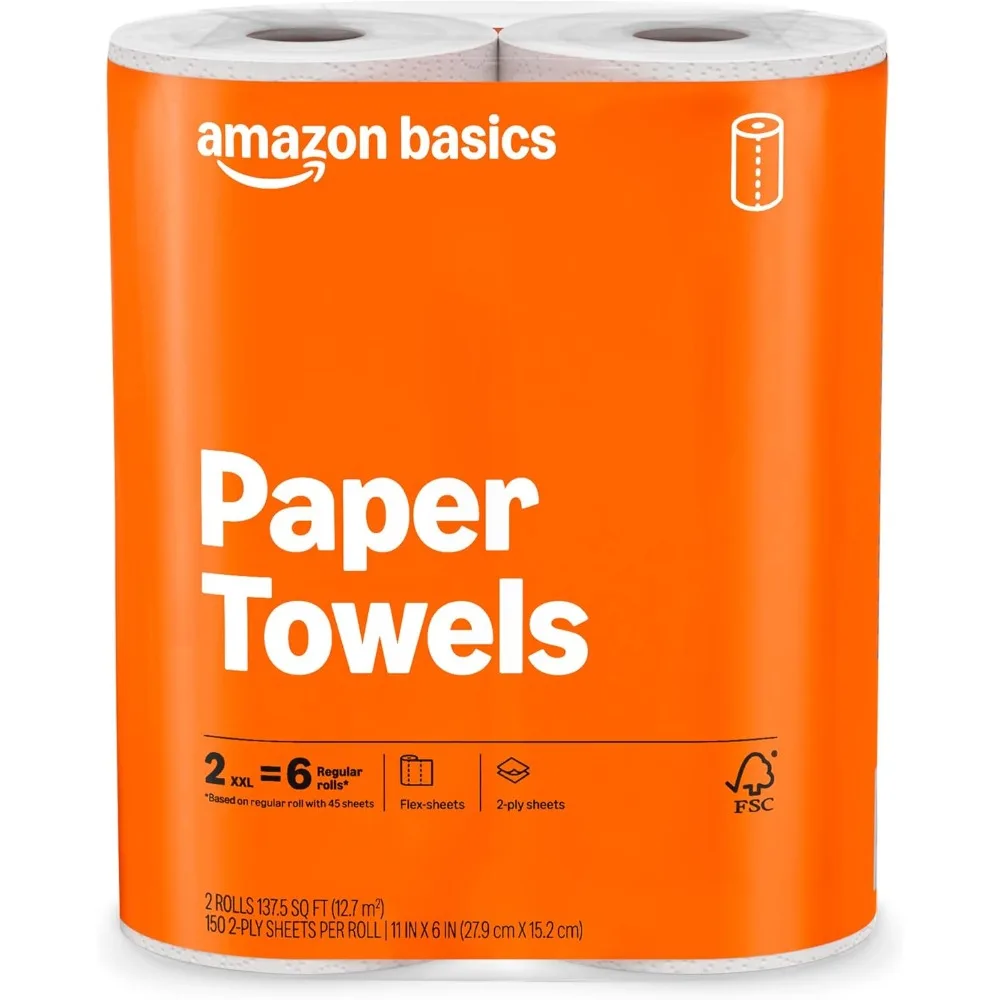 

US Shipping 2-Ply Flex-Sheets Paper Towels 2-Pack 150 Sheets Per Roll Strong Absorbent