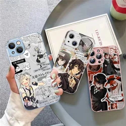 Anime Bungou Stray Dogs Dazai Osamu Phone Case For iPhone 14 13 12 Mini 11 Pro XS Max X XR 14 Plus Tempered Glass Cover