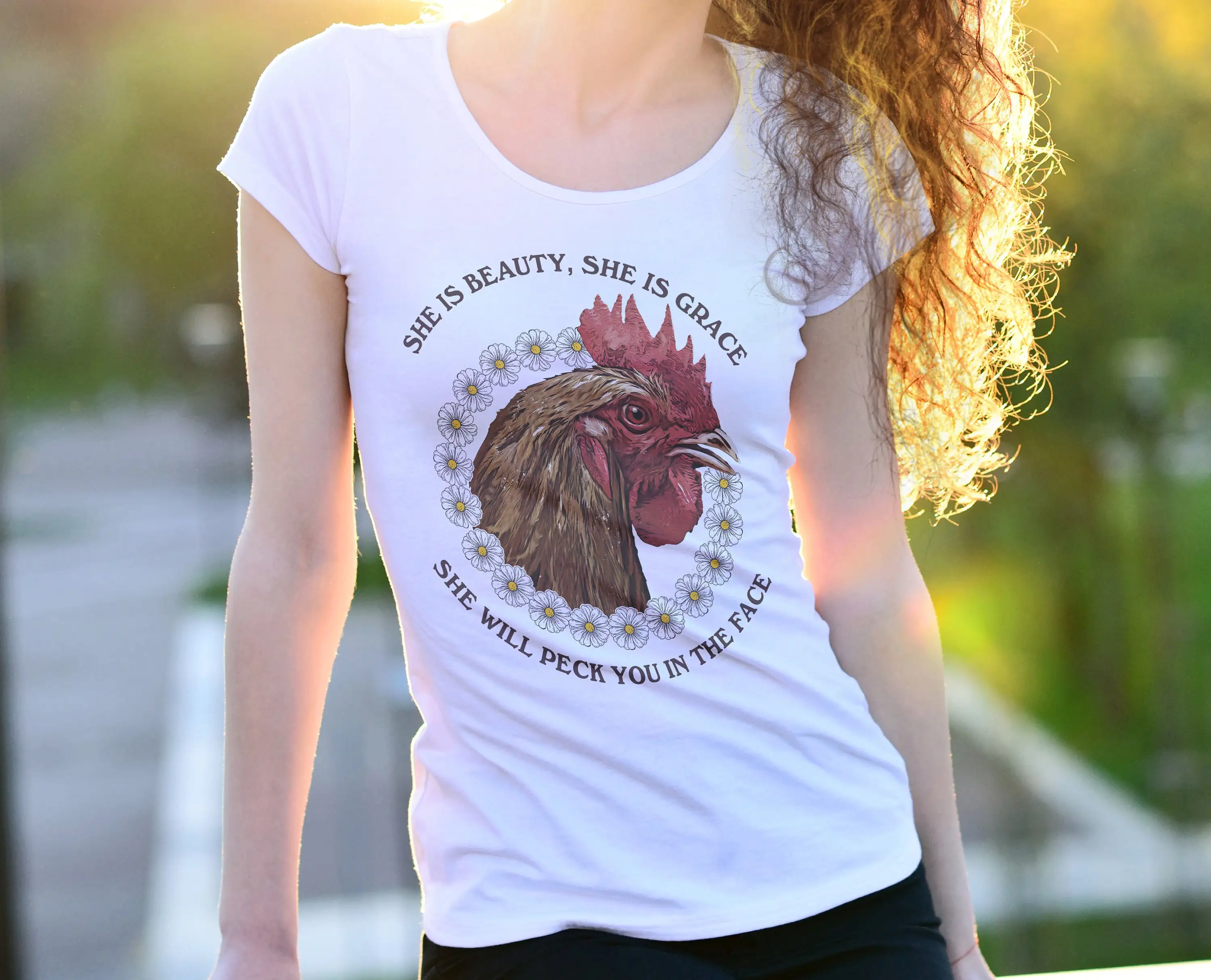 She Is Beauty, She Is Grace She Will Peck You In The Face Awesome Girls Shirts