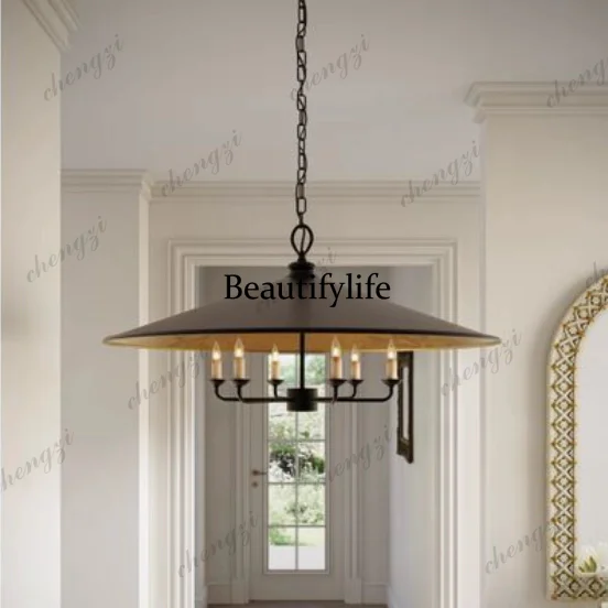 American style wrought iron decorative chandelier country style living room dining room light French bed and breakfast hotel
