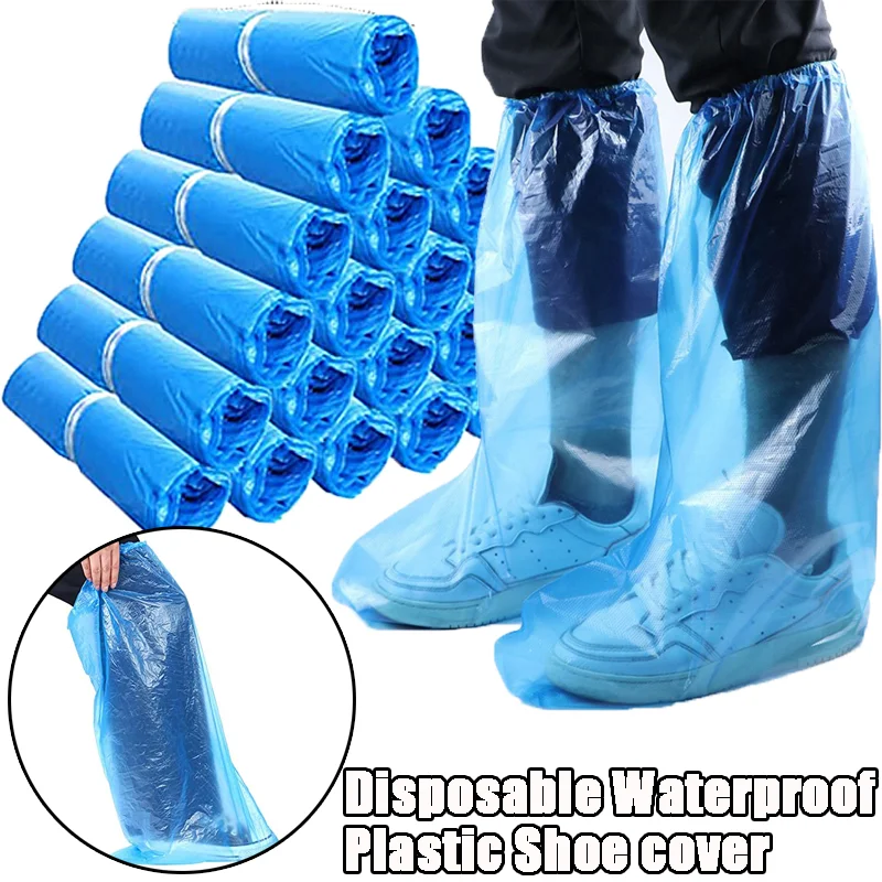 Disposable Shoe Cover High Elastic Tightening Mouth Plastic Waterproof Dustproof Outdoor Walking Shoe Covers Shoe Protection Kit