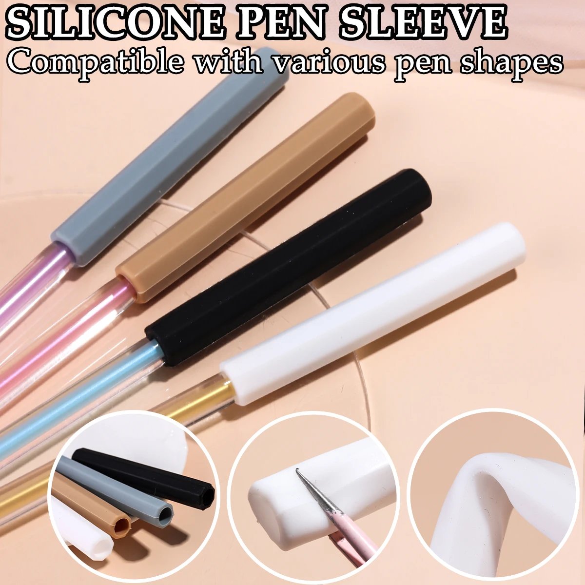 Nail Tools | Dustproof Silicone Pen Holder, Squeeze Design, 