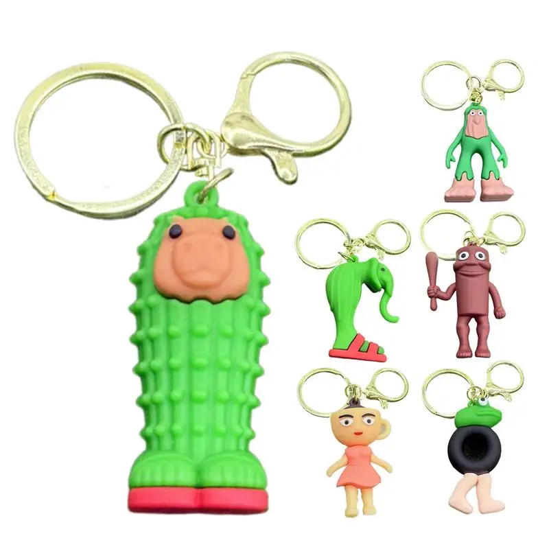 Tung Tung Tung Sahur Keyring Tralalelo Tralala Keychains Anime Action Figures Keys Ring School Bag Pendant Kids Adult Gifts