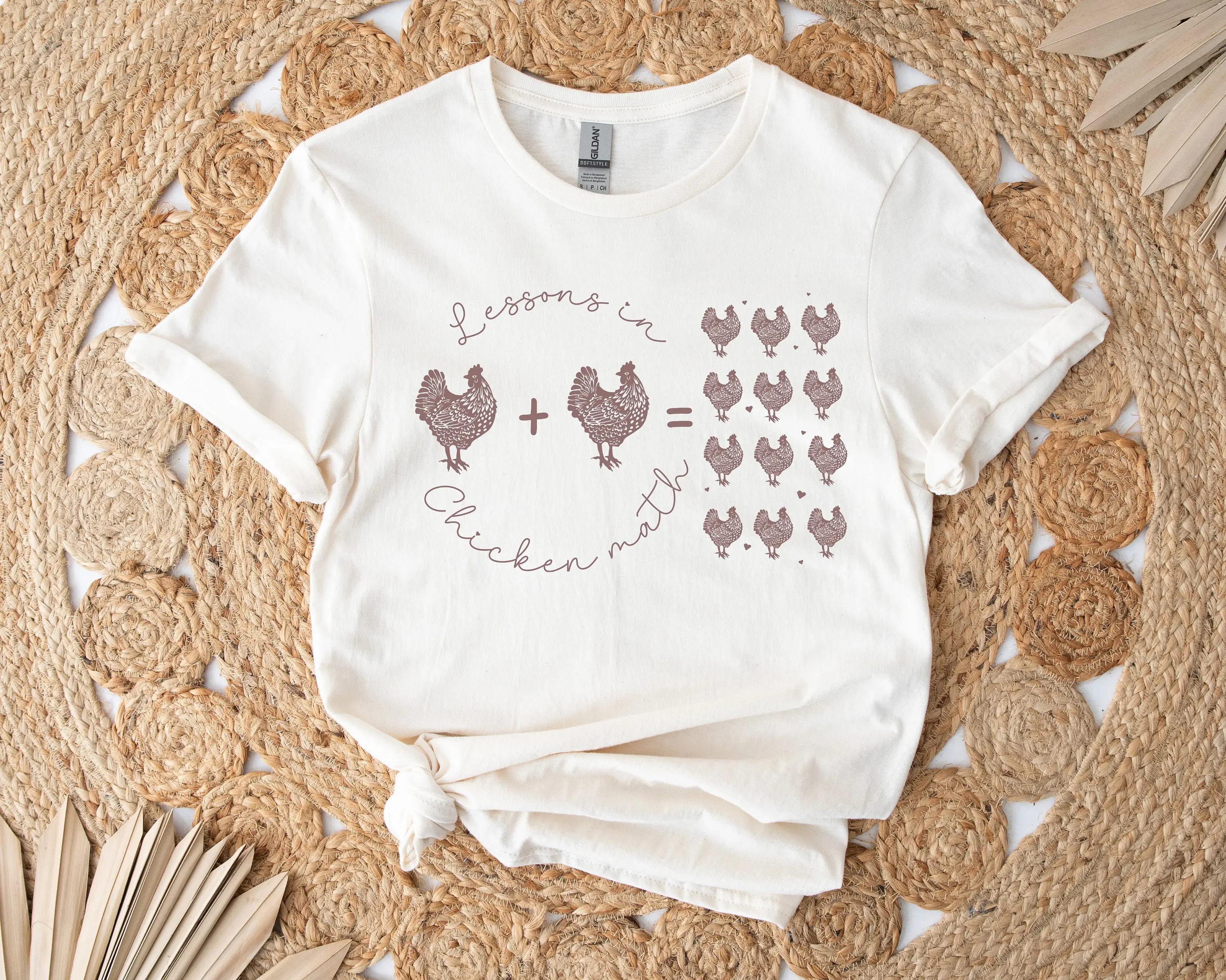 Chicken Math T Shirt Lady Funny Farm Girl Family Women S