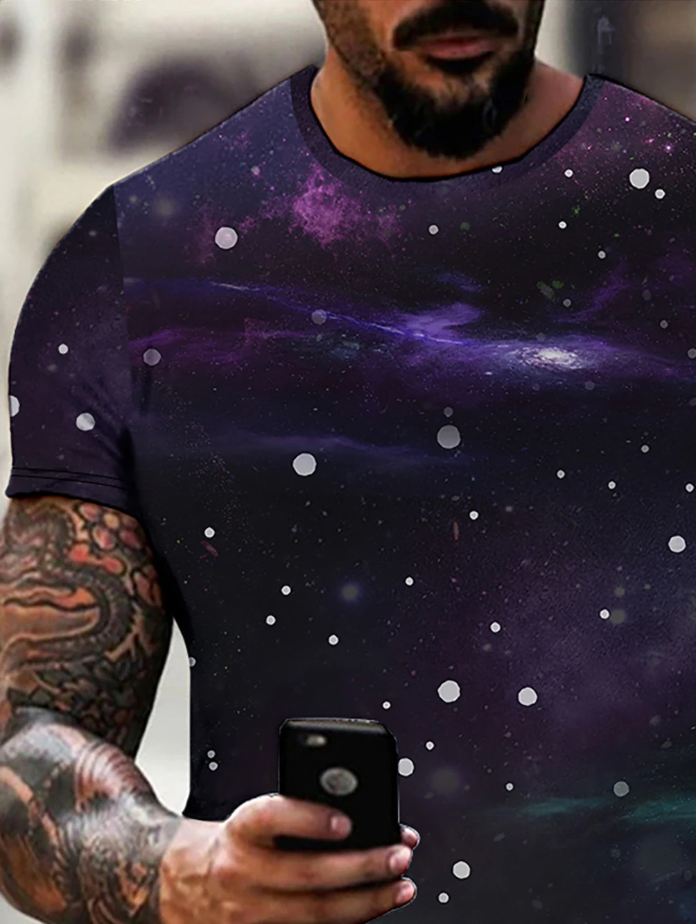 Cross-border men's summer casual sports short-sleeved 3D digital printing short-sleeved men's clothing