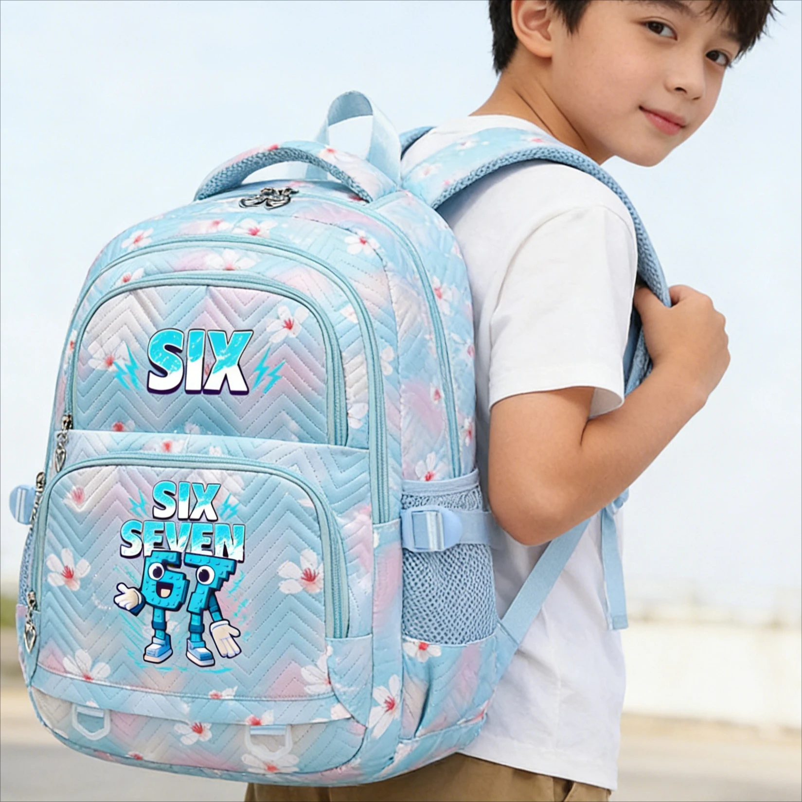 

Рюкзак для начальной школы с принтом Six Seven, водонепроницаемый, модный, для путешествий, подарки для девочек и мальчиков