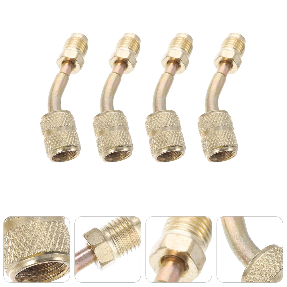 4 Pcs Conditioner Hose Adapter for Refrigeration Service Deeply Knurled Coupler Nuts Quick Tightening