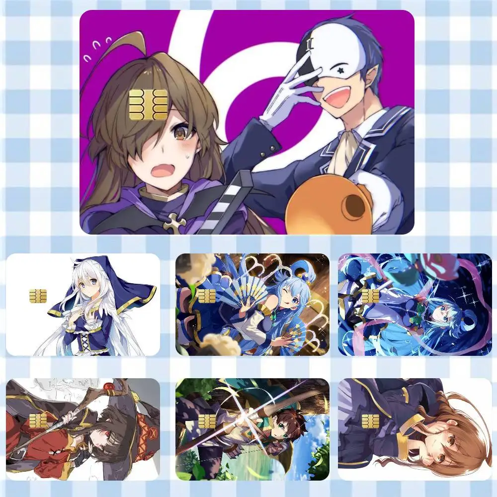 

Konosuba Megumin Wiz Eris Aqua Sticker Film Tape Skin for Credit Card Debit Card Waterproof Stickers