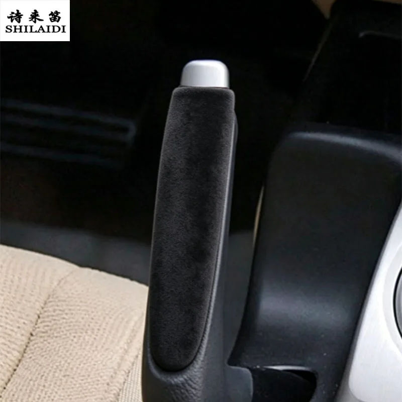 Suede leather For Honda Civic 8th 2006-2011 RHD Car Handbrake Handle Gear Shift Cover Sticker Trim Speedometer Rear Anti-Kick