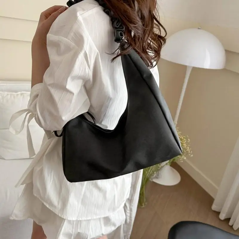 

Women Bag PU Leather Crossbody Bag Solid Color Armpit Bag Shopping Dating Bag Pleated Shoulder Bag Fashion Handbag 547A