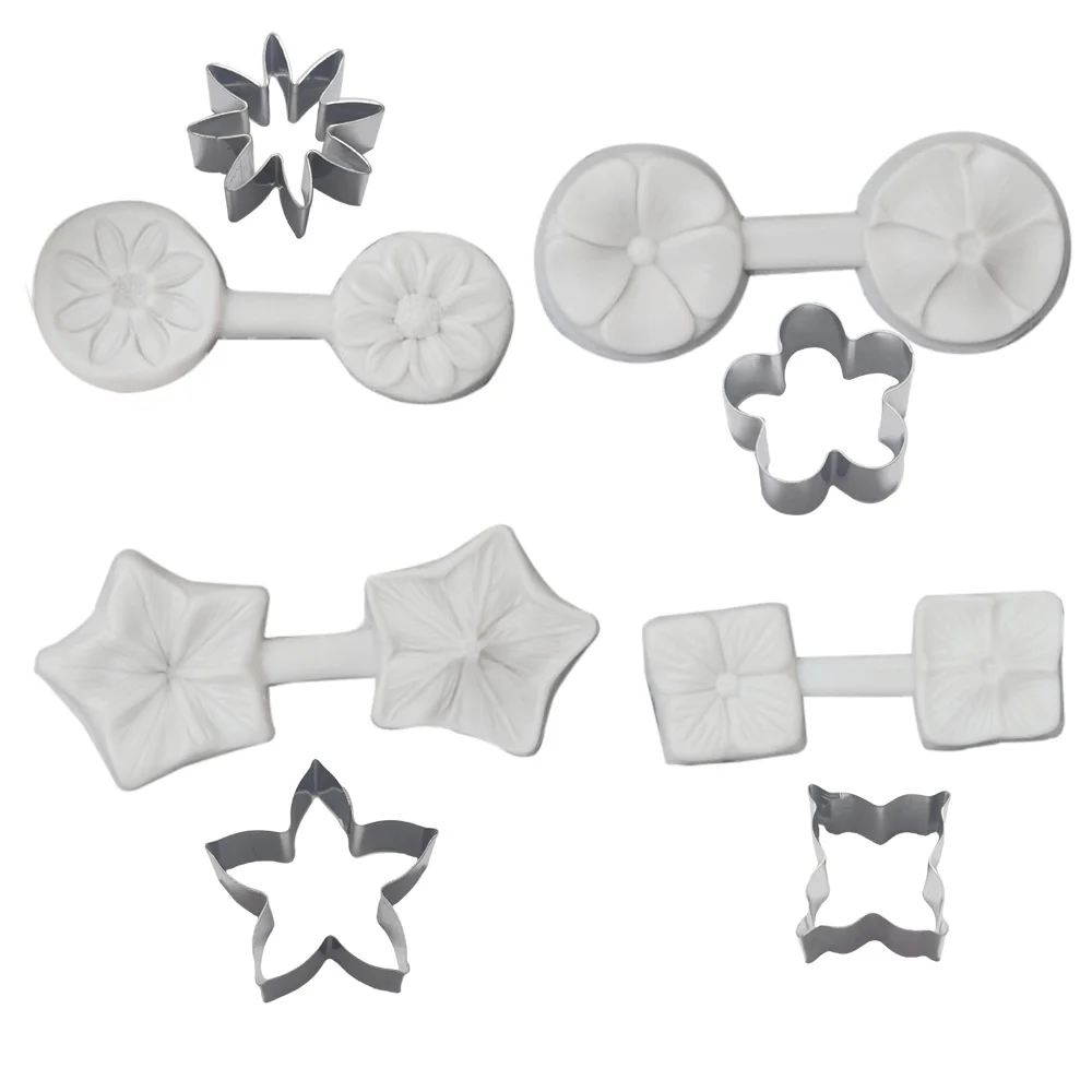 2PCS Daisy &Five Star &Hydrangea Flower Silicone Moulds&Cutters Fondant Gumpaste Sugar Clay Molde Silicon Cake Decoration Tools