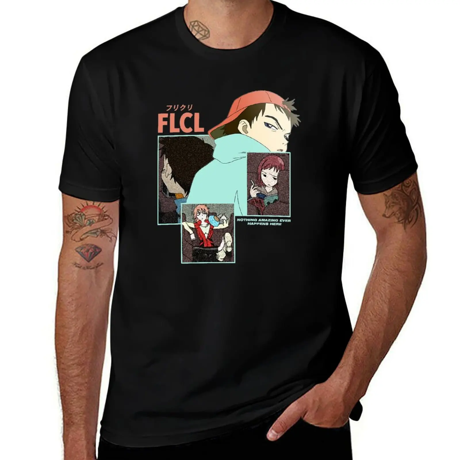 

FLCL ''DEAD END'' V1 T-Shirt t shirts for man cotton soft t shirt for man 100 percent cotton T-Shirt