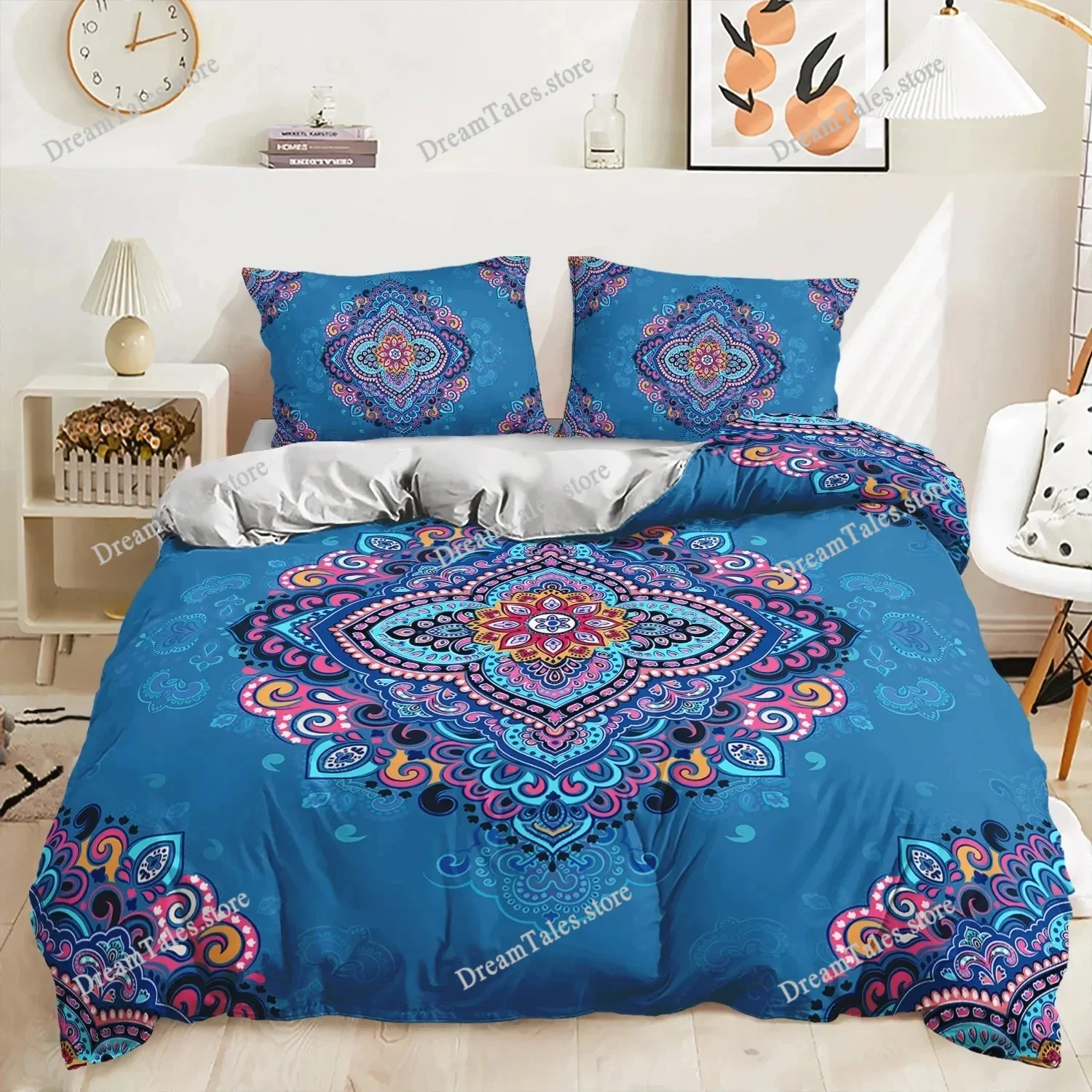 

Bohemian,Boho Flowers Bedding Set Duvet Cover 3d Bedding Fashion Design Decoration King Duvet Cover Set Double Bed Set Bedding