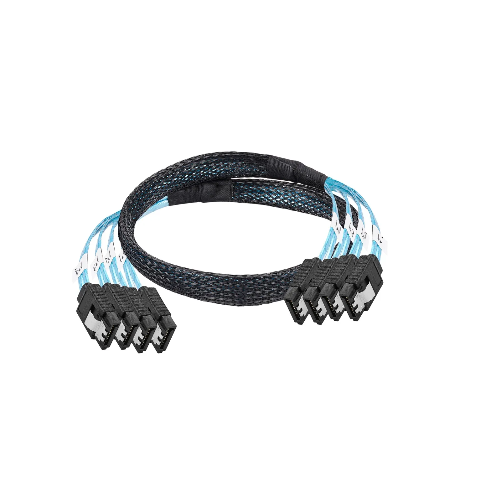 0.5M SATA III 6Gbps كابل بيانات 1/4/6 قطعة/المجموعة 1/4/6 منافذ 7Pin Sata الفاصل الحبل لخادم الكمبيوتر بيتكوين HDD SSD القرص الصلب #1