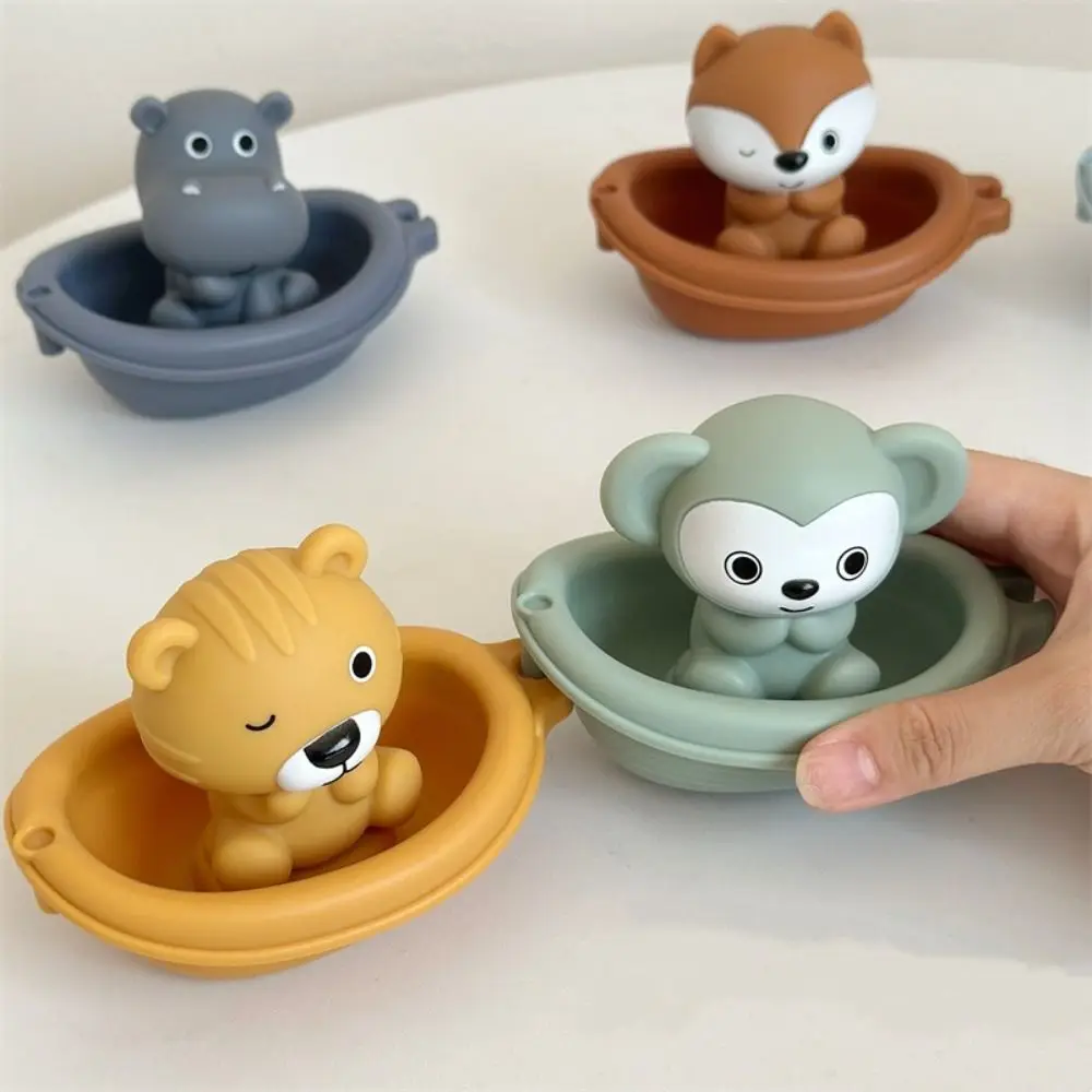 Finger Puppet Baby Bath Animal Designs Folding Tower Floating Shower Silicone Early Education Stacking Boat Beach Bathtub