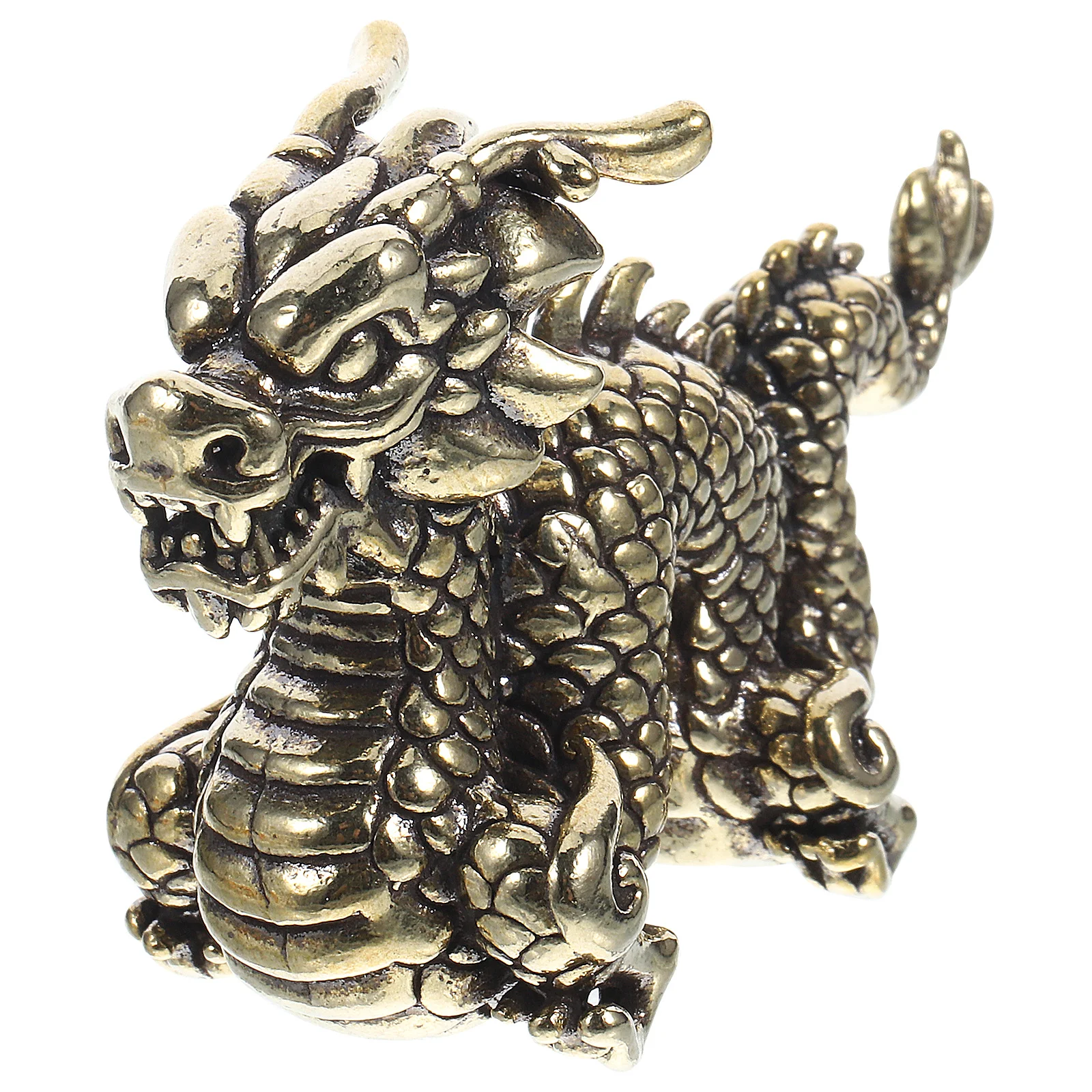 

Solid Brass Fengshui Dragon Statue Chinese Zodiac Sculpture Stable Tabletop Decor Wealth Fortune Ornament Brass Dragon