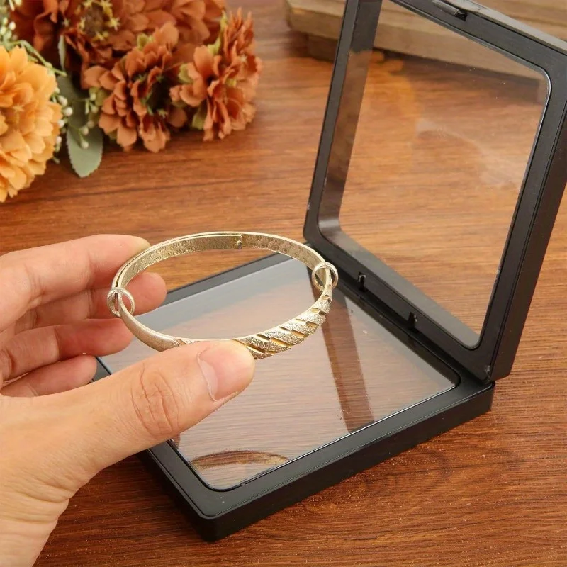 

Black Square 3d Floating Frame Display Stand,hanger Box,jewelry,accessories,challenge Coin Storage And Display Stand
