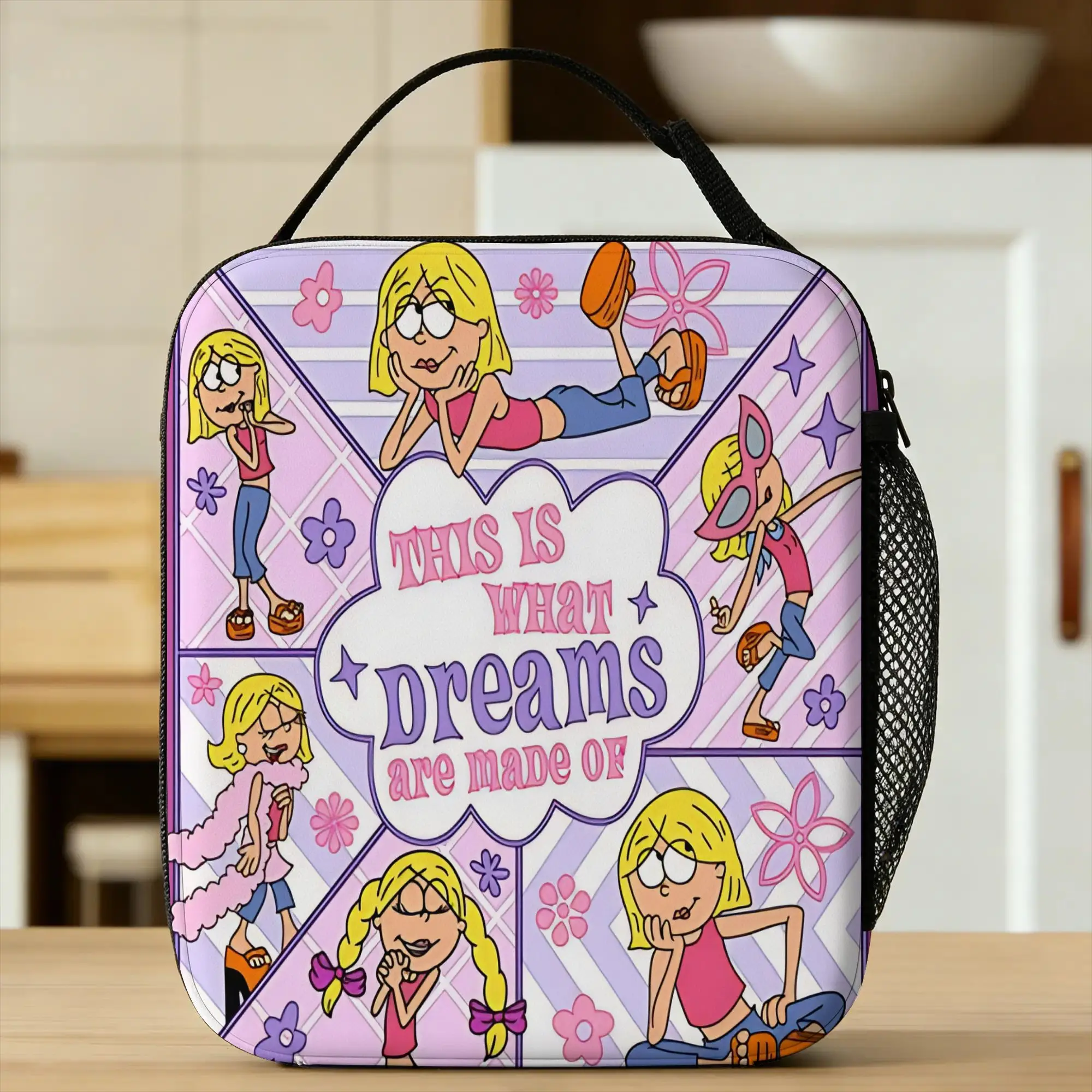 Lizzies Cartoon McGuires Lunch Bag  Portable Insulated Lunch Box Women Travel Print Cooler Bag Retro Oxford Thermal Lunch Bags