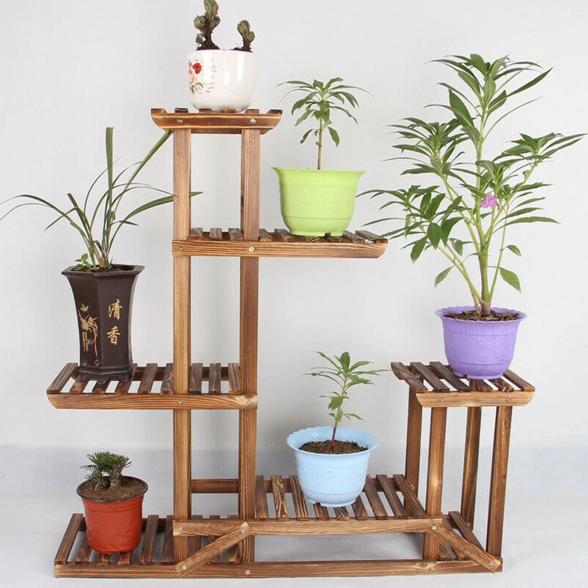 

Simple Multi-layer Wood Plant Stand Multiple Flower Pot Holder Shelf Rack Decor