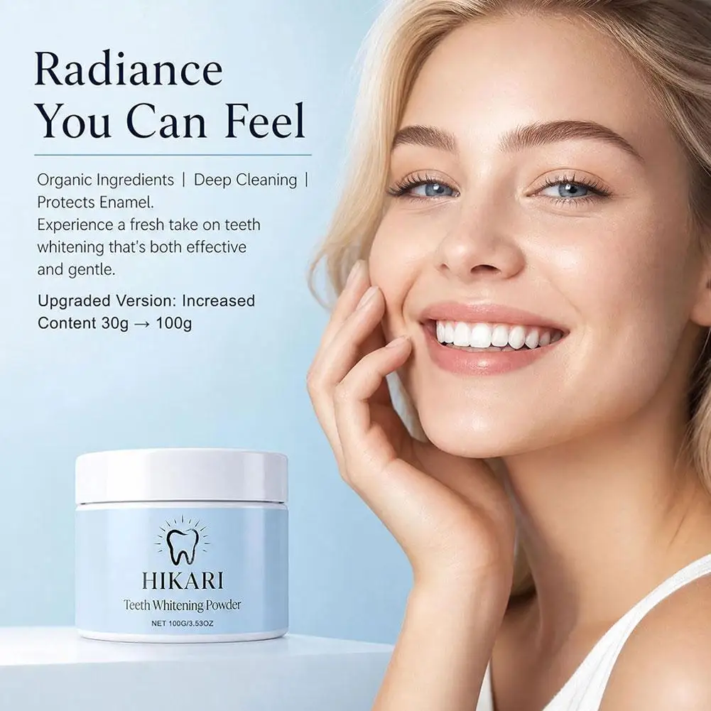 Teeth Whitening Powder 30/100g,Natural 3-in-1 Formula Freshens Breath,Helps Protect Enamel & Reduce Tooth Sensitivity Oral Care