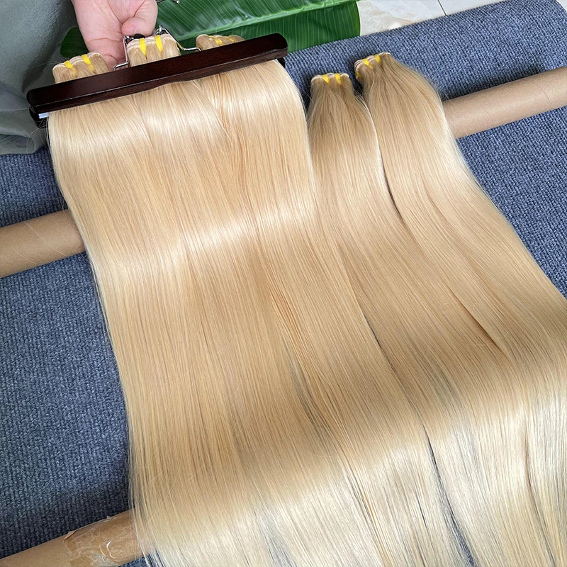 613 Bone Straight Human Hair Bundles 30Inch Vietnamese Raw Hair Bundles Blonde Colored Weave Double Weft Hair Extensions Tissage