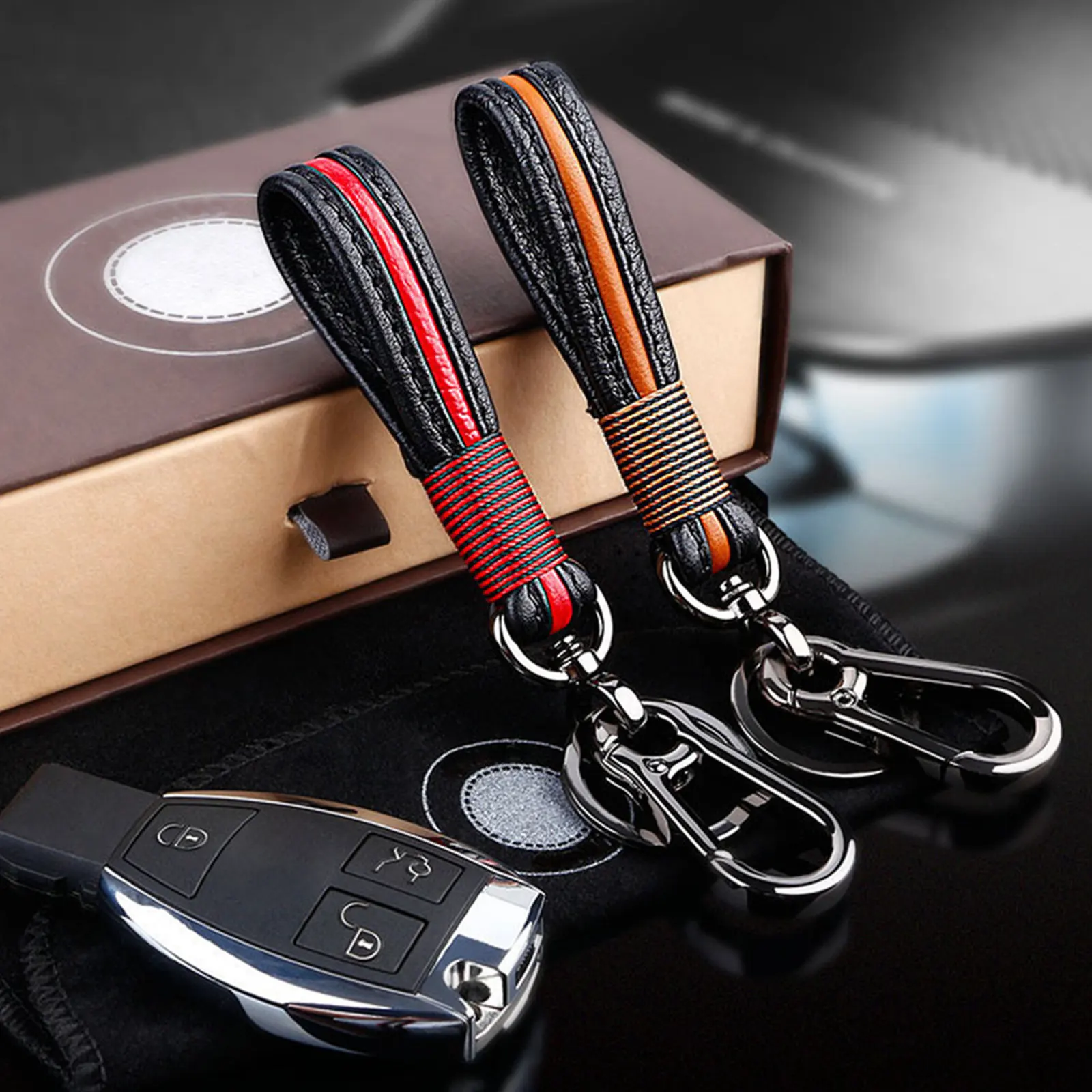 Elegant Keychain with Metal Key Ring Chain for Car Home Keys High End Look Organized Tidy Keys Keychain