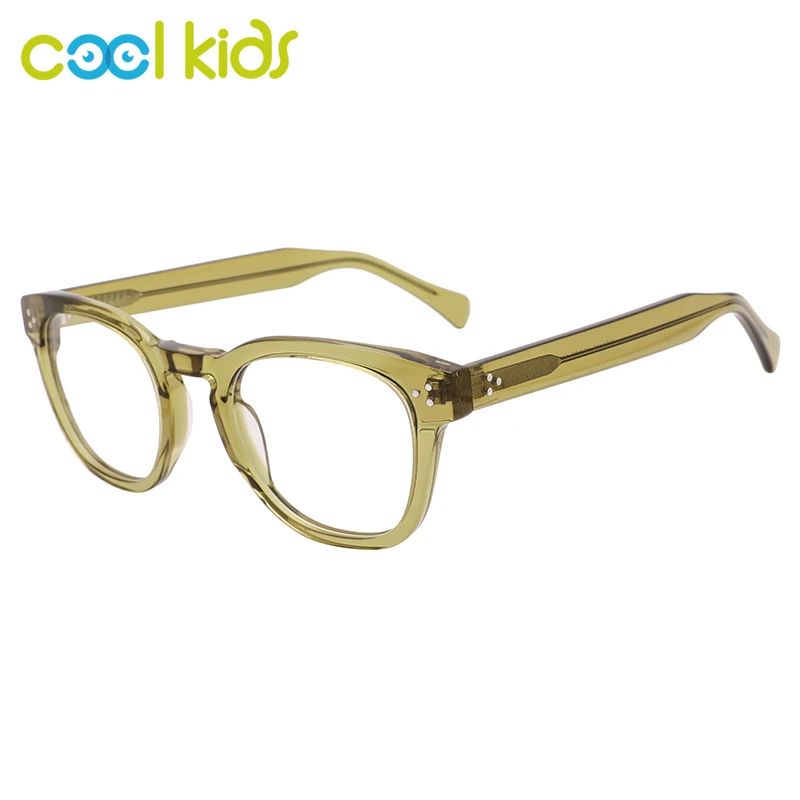 

COOLKIDS Unisex Eyewear Square Shape Crystal Frame Optical Glasses Classical Color Design Wide Temple Eyeglasses WD1415
