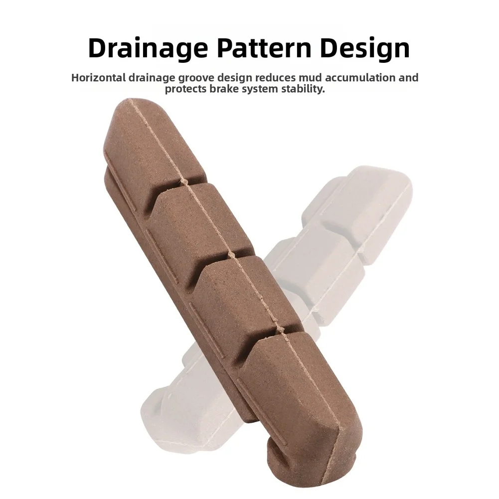 

1pair Brake Pads Mixed Rubber Resin Brown Stable Braking Power Mountain Bike Disc Brake Pad For Carbon Fiber Rims Bicycle Parts