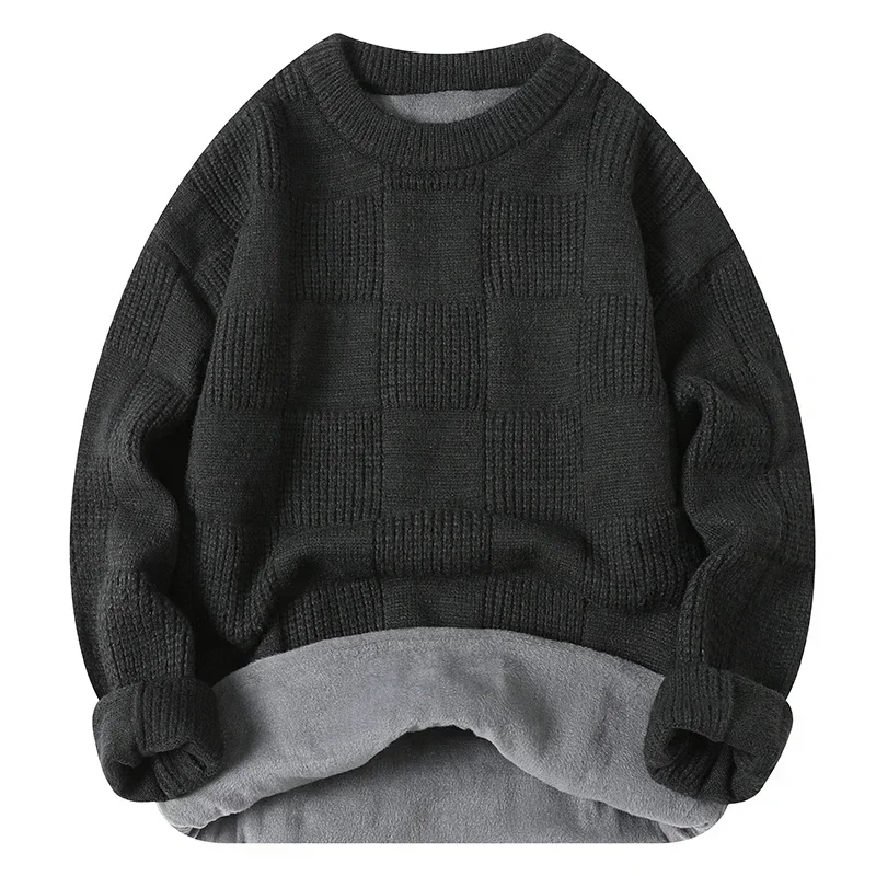 New Men's Thick Windproof and Warm Comfortable Casual Sweater Outdoor High-quality Solid Color Casual Versatile Pullover Sweater