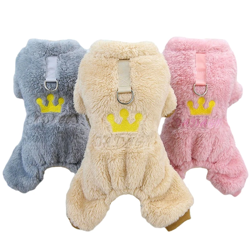 Warm Fleece Pet Overalls for Small Dogs Cats Jumpsuit Puppy Clothes French Bulldog Chihuahua Pajamas Poodle Outfits Pet Supplies