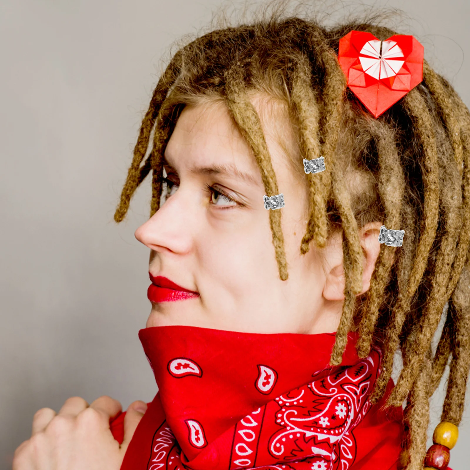 

20Pcs Retro Hairpin Ethnic Hair Accessories for Dreadlocks Braids Beard Decorative Coil Viking Beard Beads Cuffs Rings