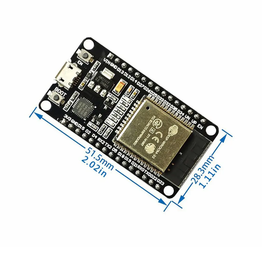 Placa de Desenvolvimento Sem Fio para Arduino, ESP32, ESP-32, WiFi, Compatível com Bluetooth, Dual Core, CP2102, 2,4 GHz, Amplificador de RF, Módulo de Filtro