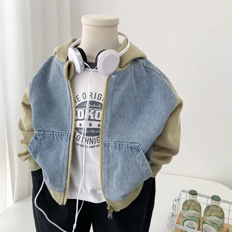 Boys Coat Jacket Cotton Outerwear Windbreak 2024 New Jean Spring Autumn Overcoat  High Quality Children\'s Warm Clothing