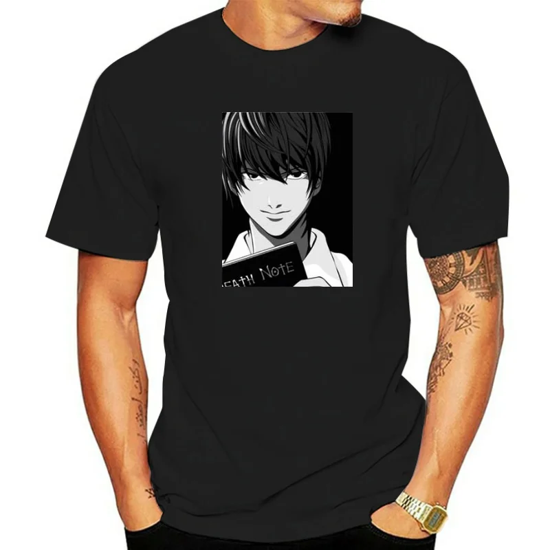 Death Note Light Yagami T Shirt Men Kawaii Tops Cartoon T-shirt Karate Graphic Tees Fashion Tee Shirt Unisex Harajuku Shirt Male