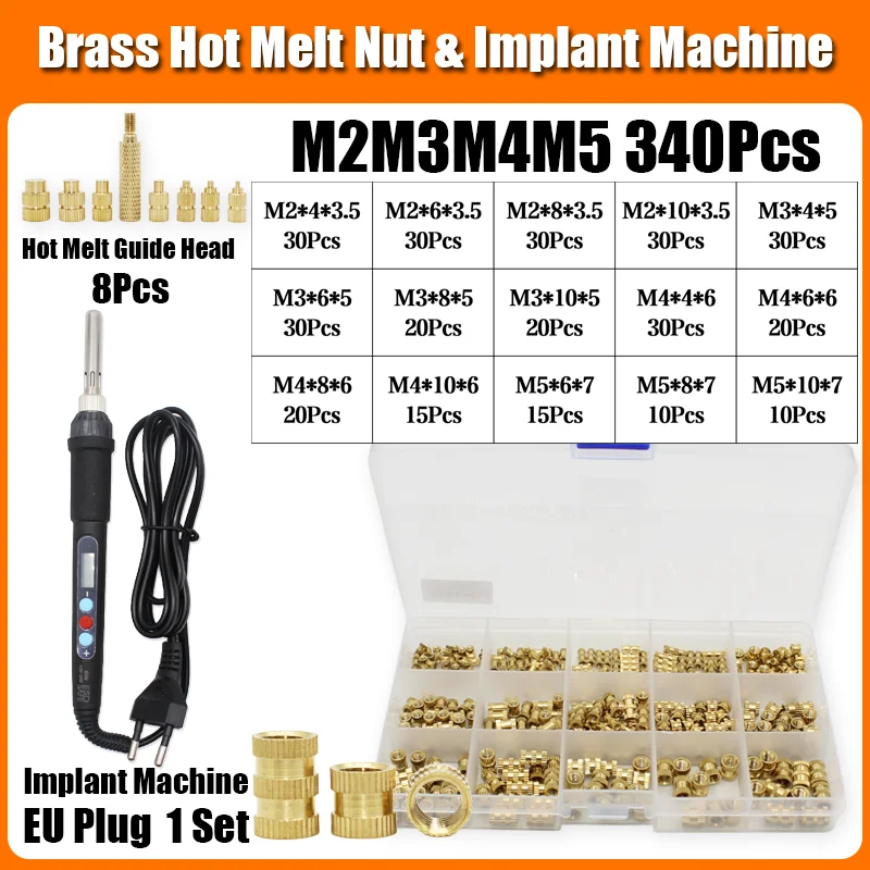 Messing-Wärme-Set-Einsatzmutter, elektrischer Lötkolben, 60 W, LCD-Digitalanzeige, einstellbare Temperatur, 220 V/110 V, 3D-Drucker, Kupfermutter – Detail 19