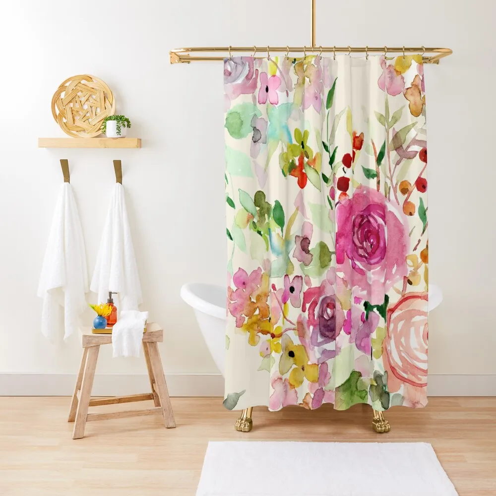 

Romantic watercolor roses Shower Curtain Modern Showers For Bathroom For Bathroom Shower Modern Accessory Bathrooms Curtain