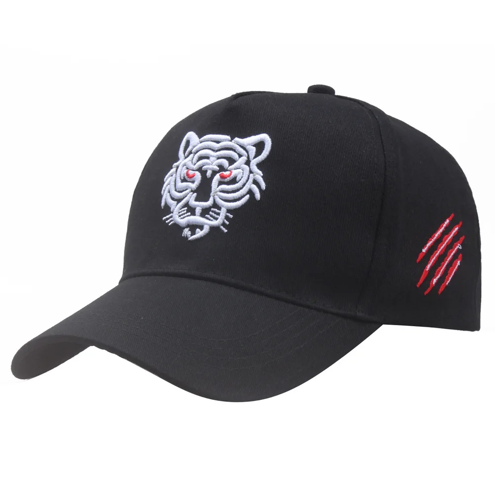 Sombreros de Hip-hop bordados de tigre Unisex, Gorras de béisbol ajustables al aire libre, sombrero de protección solar informal, sombrero de papá de pesca deportiva de viaje