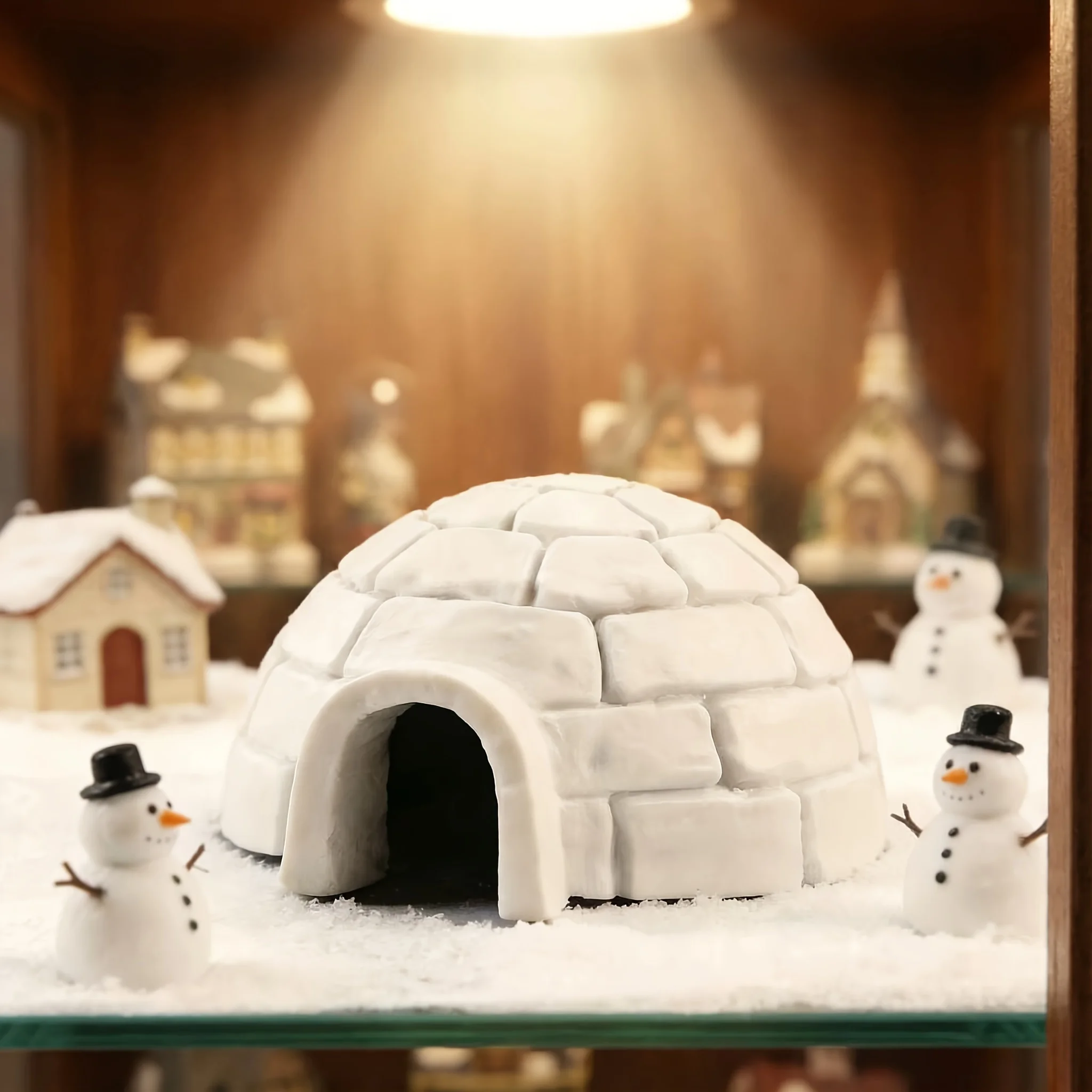 2 Pack Mini Plastic Igloo Model, Dollhouse Arctic Building, Winter Tabletop Holiday Decor