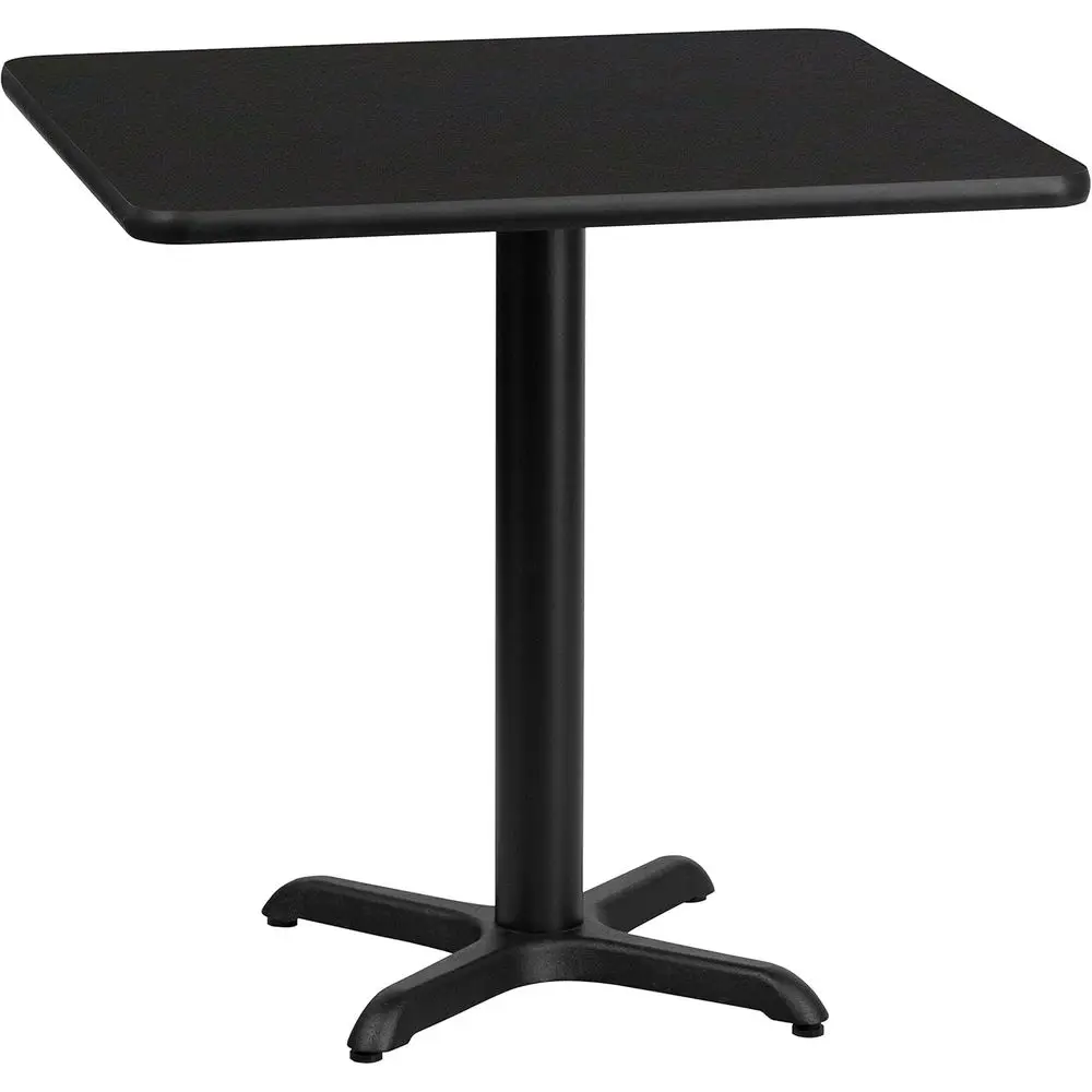 

30 Inch Square Black Laminate Table Top with 22 Inch Height Base